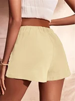 Women's oversized woven solid color summer shorts - Image 2