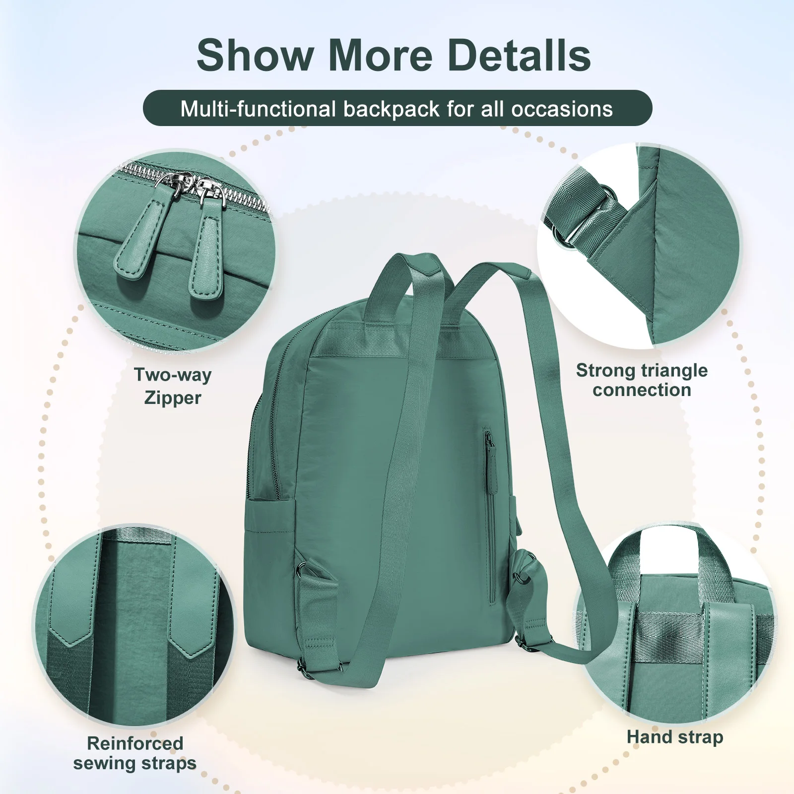 Lightweight Casual Laptop Backpack for Women, School Backpack College Classic Basic Waterproof Backpack for Boys Girls Teenagers