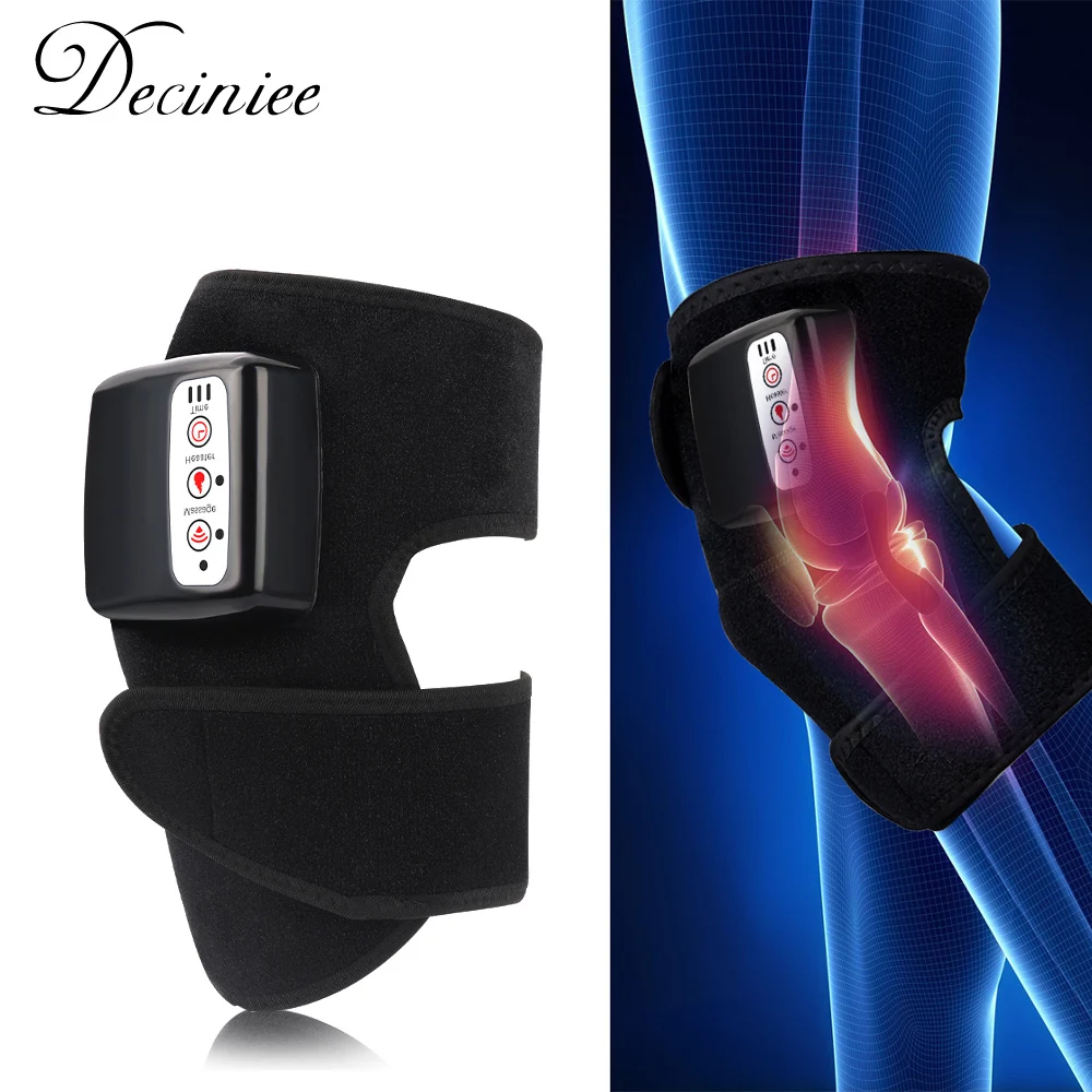 Electric Heating Knee Massager Far Infrared Joint Physiotherapy Elbow Knee Pad Vibration Massage Pain Relief Health Care Device rhein lasers pain clinic vet use device photobiomodulation pharyngitis physiotherapy equipment for knee rehabilitation