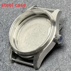 T2 Titanium/Steel Pilot Diving Watch Case - Premium Waterproof & Anti - Allergy Design with AR Sapphire - 36mm NH (Steel - soild back)