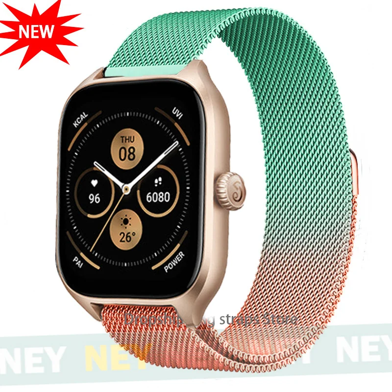 Milanese Loop Metal Bracelet for Smartwatches - Adjustable 20mm/22mm Strap