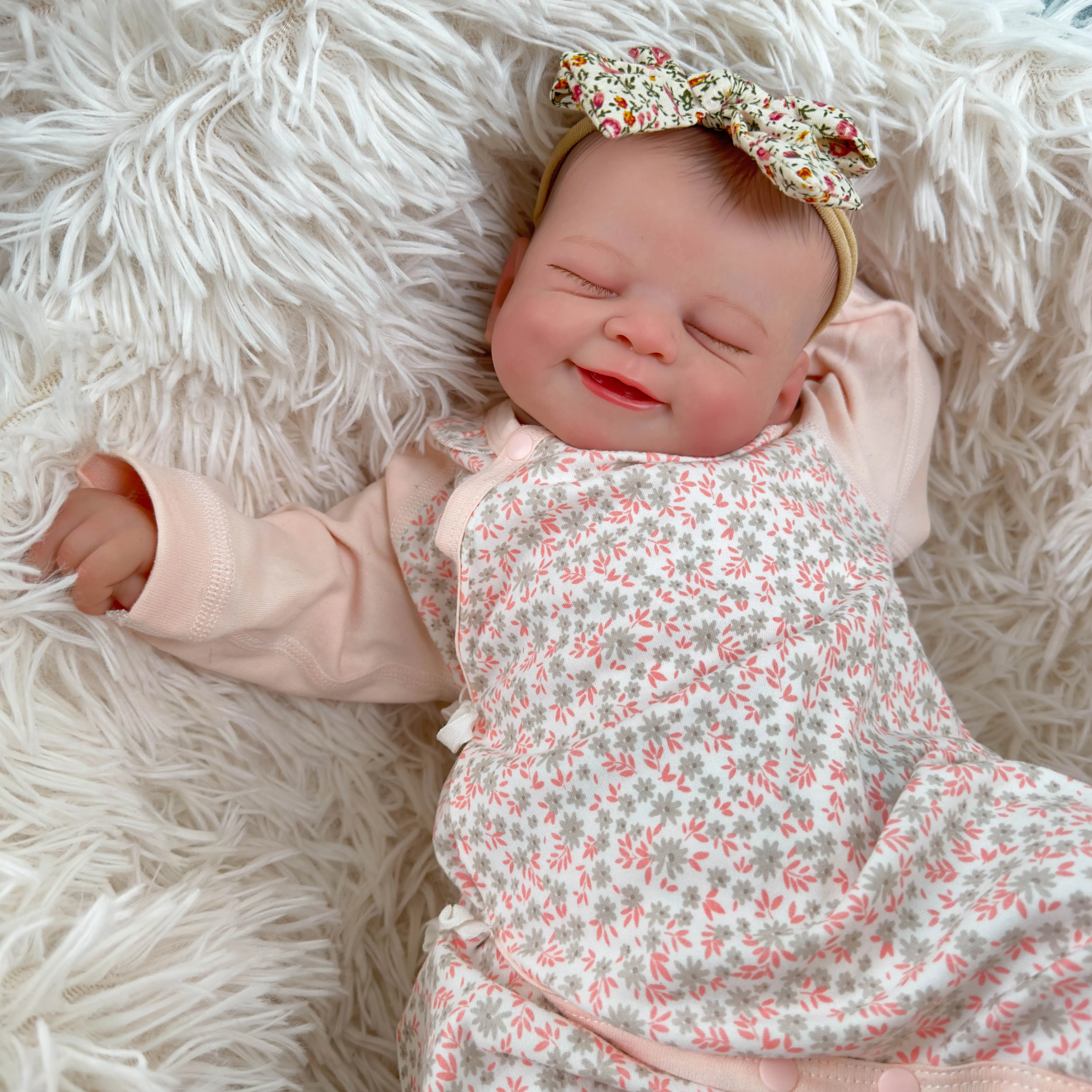 

19inch Already Painted Finished Reborn Baby Doll Sleeping Newborn Bebe 3D Skin Visible Veins Collectible Art Doll