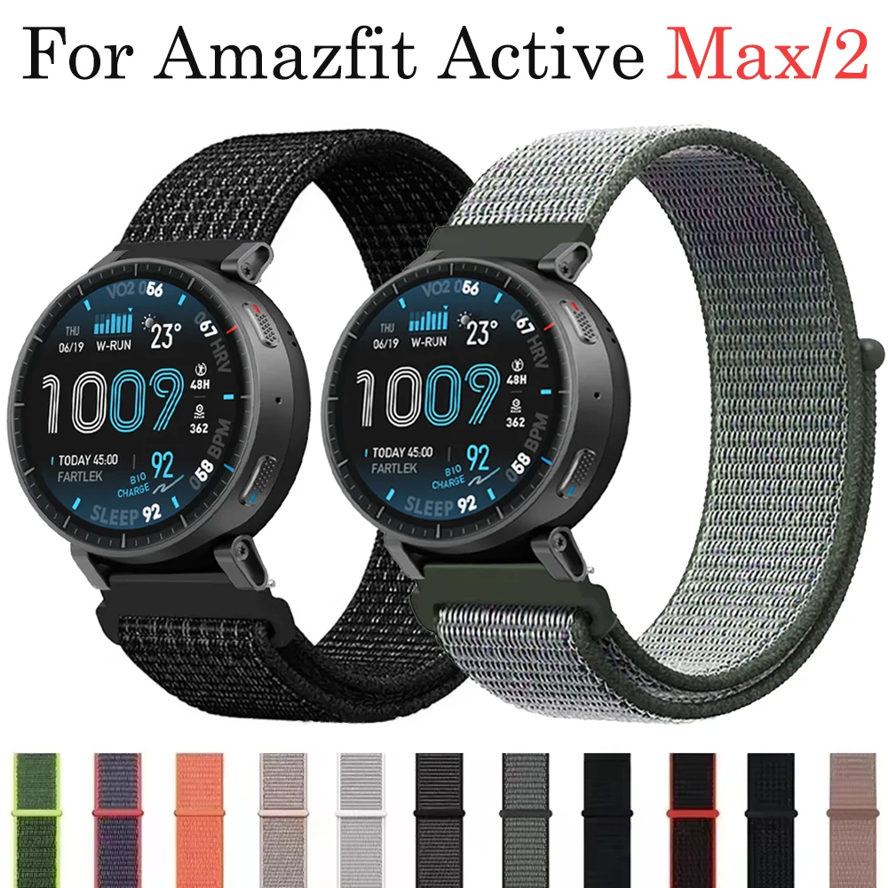 Breathable Nylon Loop Wristband, 20mm/22mm Adjustable Strap