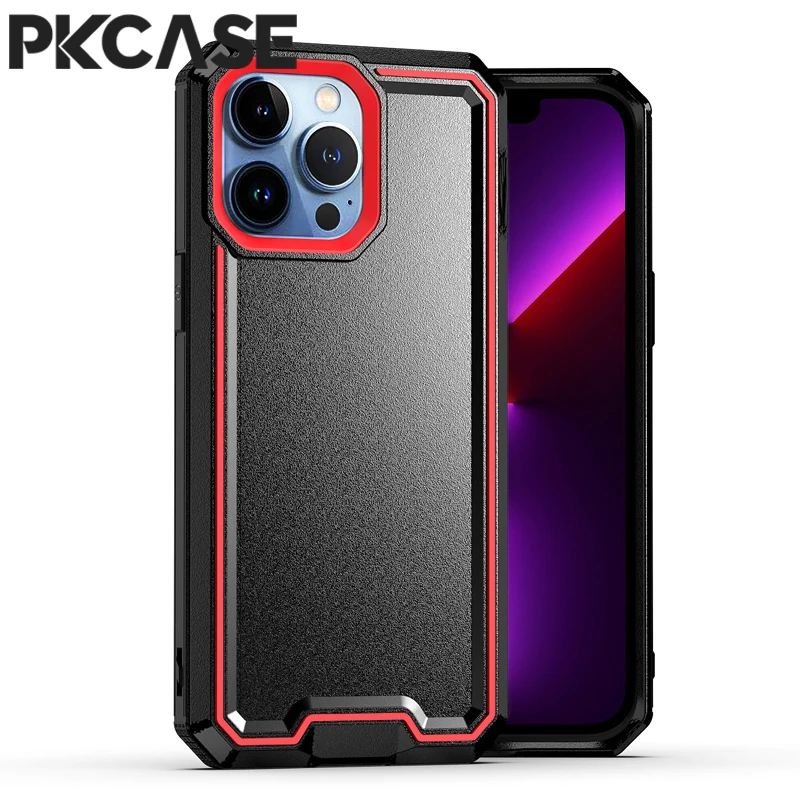 

PKCASE Shockproof Protection Case For iPhone 14 Plus 13 12 11 Pro Max 2 in 1 Armor Phone Cover For iPhone XS Max XS X 6 7 8 Plus