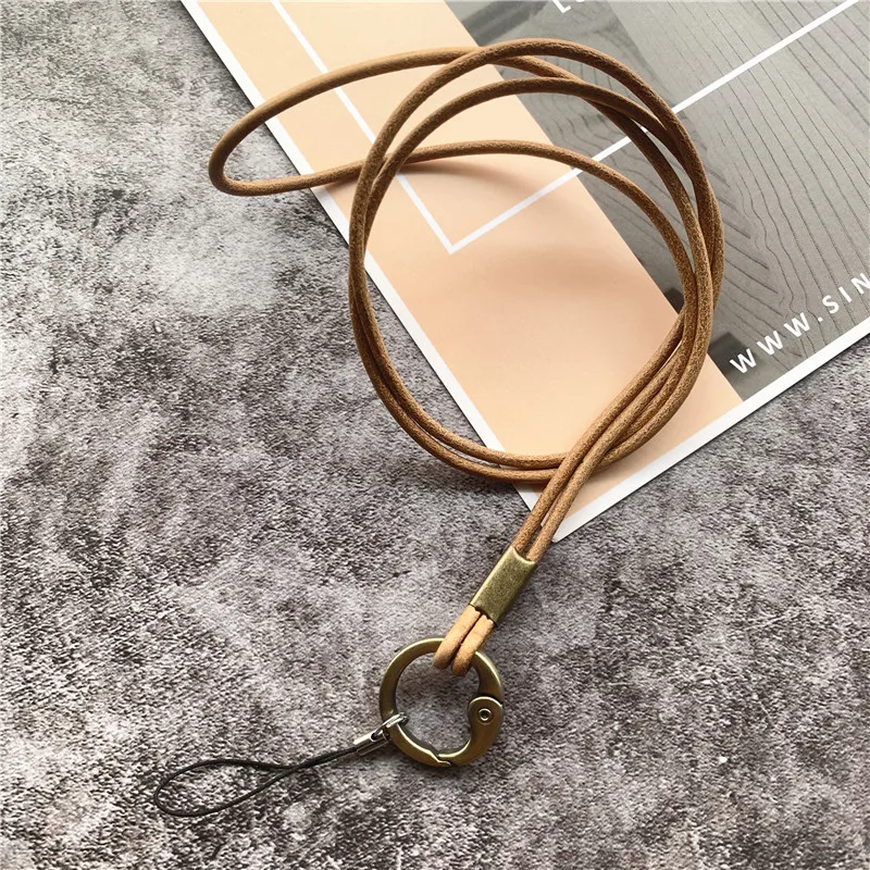 Neck Layard Genuine Leather Strap for Keys Key Ring Lanyard Manual ...