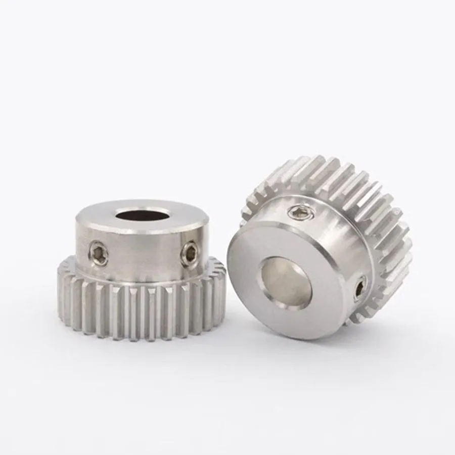 1 Set 304 in acciaio inox Rack Rail Spur Gear Rack dritto 1 modulo 20 denti foro 6-10mm pignone parti CNC possono essere personalizzate