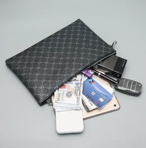 Borsa a tracolla da uomo in pelle, sottile, da lavoro, a busta, pochette per telefono, alla moda, leggera, da portare a mano - immagine 3