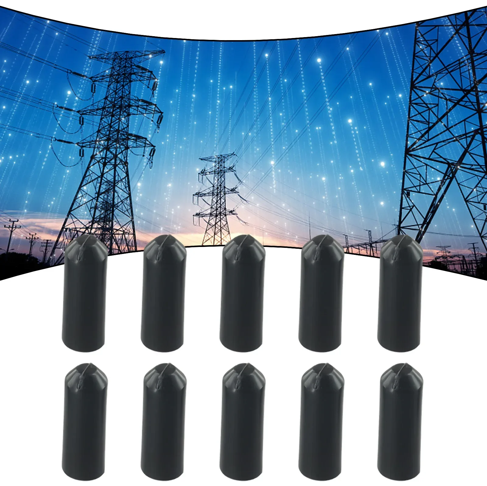 10pcs Warm Shrink End Cap Heat Shrink Cap Waterproof Protection  PE Insulated Wrap Wire Protect Cover Bottom Cable Sleeve Tool
