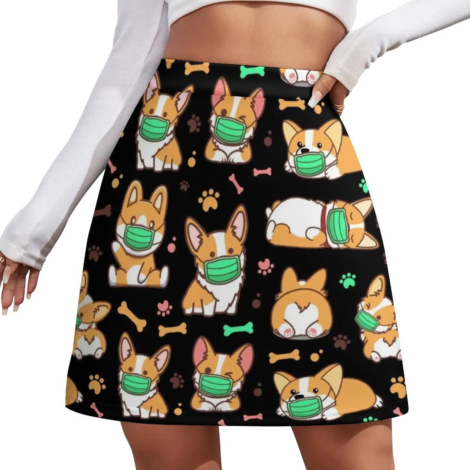 Corgi Quarantine Funny Mini Skirt korean style korean luxury clothing skirts modest skirts for women