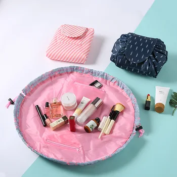 Borse da Viaggio per Cosmetici, Organizer Portatile Impermeabile per Trucchi, Pochette Femminile con Cordoncino per Cosmetici