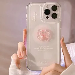 Koreaanse 3D Boog Duidelijke Zachte Telefoonhoes - Transparante Beschermende Cover