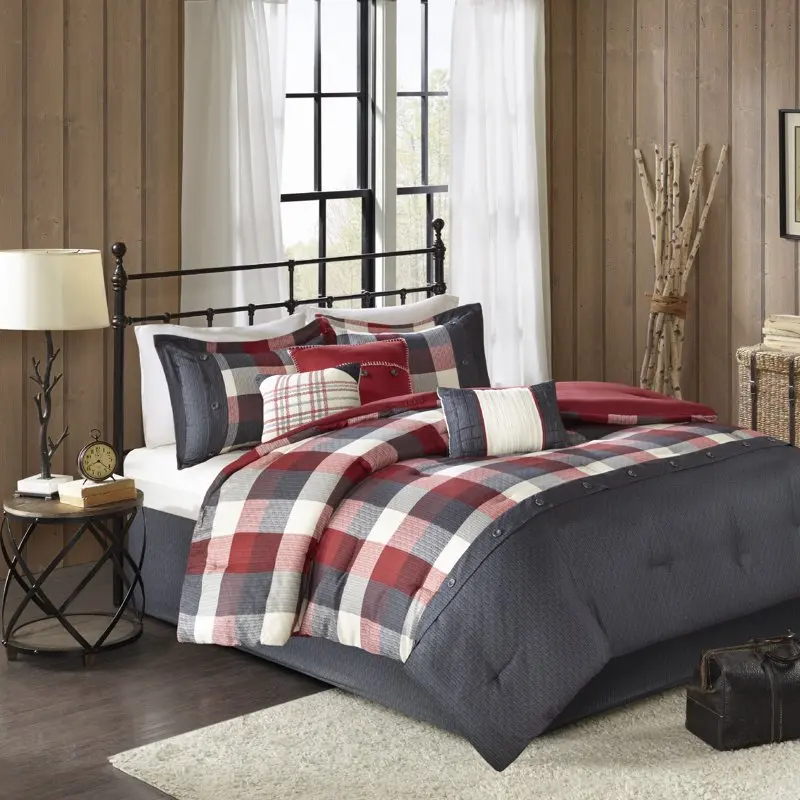 

Ridge 7 Piece Herringbone Comforter Set Red Queen