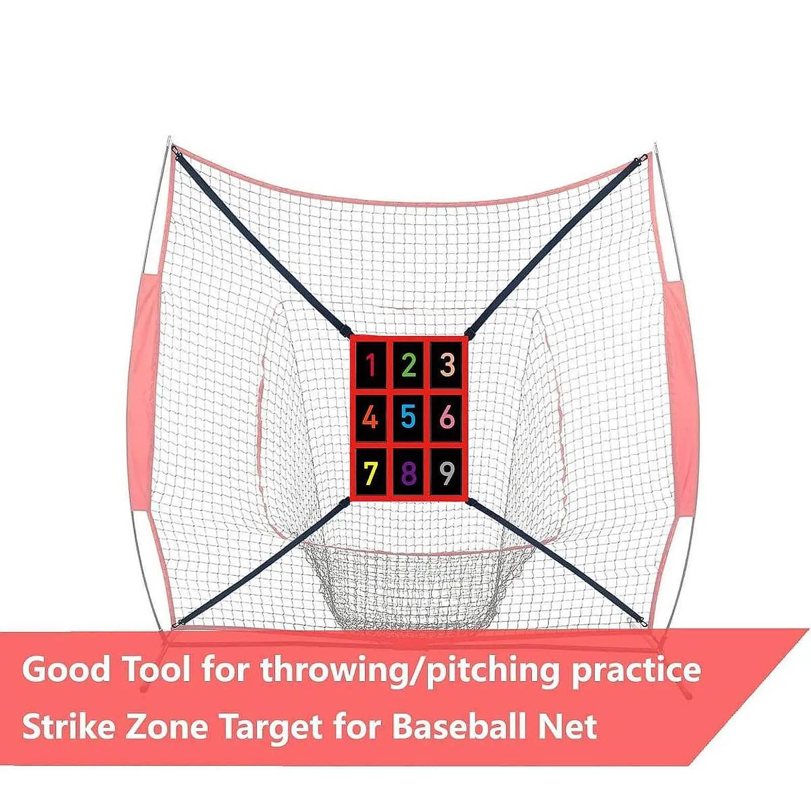 소프트볼 야구 스트라이크 존 타겟 네트 번호가 매겨진 투구 패드 나일론 배팅 메쉬 (투구 정확도 향상, 실내외 사용 가능)