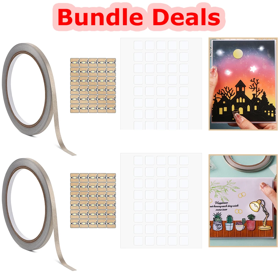 Lot De 60 Autocollants De Circuit LED Blancs Et Ruban Conducteur En