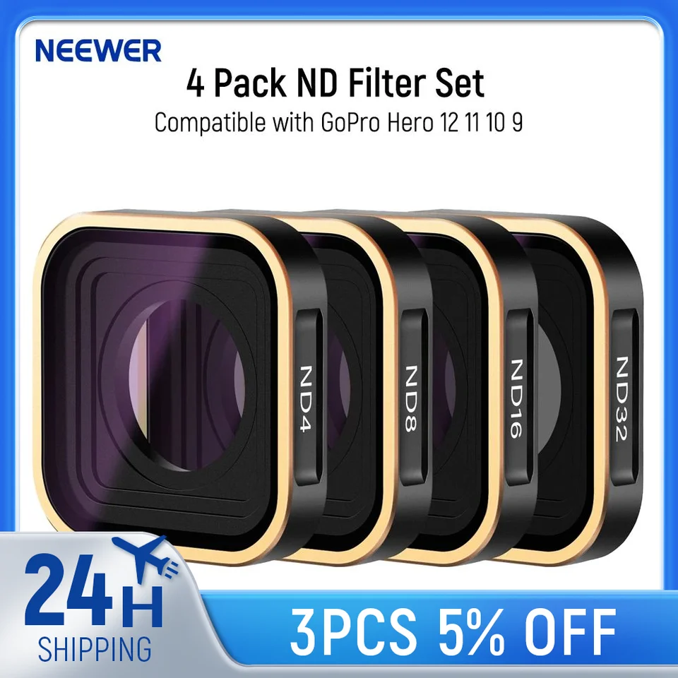 NEEWER Lot de 4 filtres ND compatibles avec GoPro Hero 12