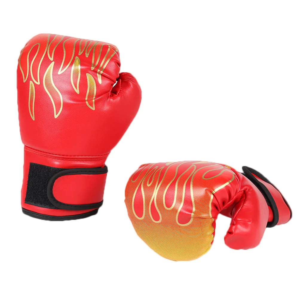 2pcs Boxing Training Fighting Gloves PU Leather Kids Breathable Muay Thai Sparring Punching Karate Kickboxing Professional Glove