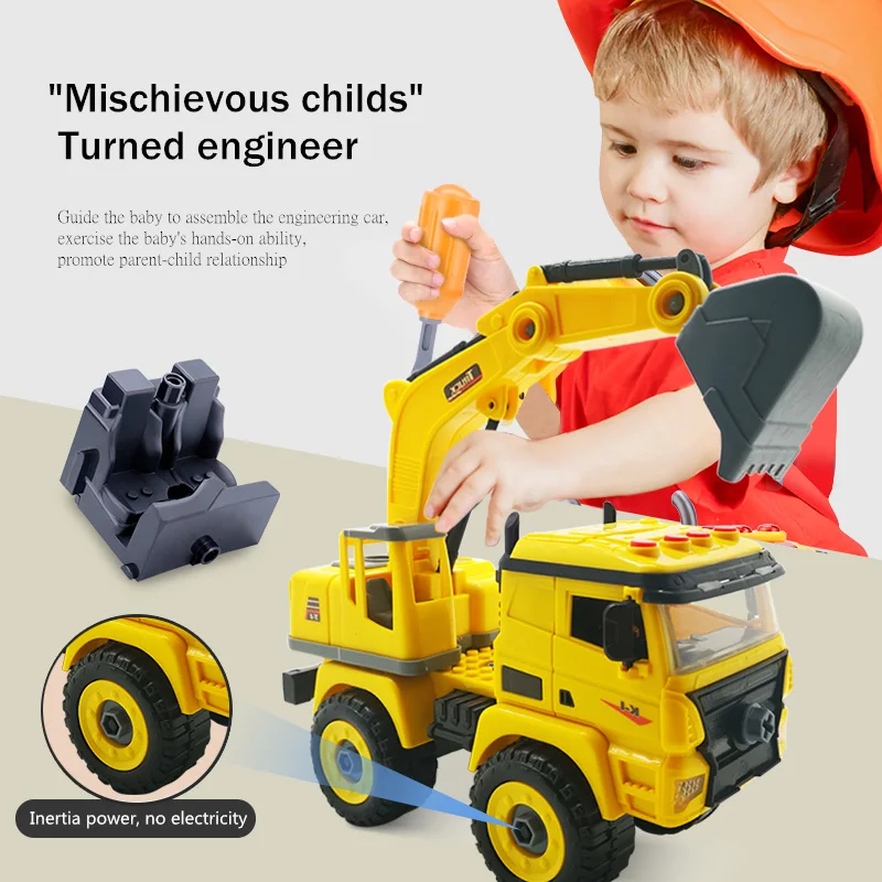 Nut Disassembly Loading Unloading Engineering Truck Excavator Bulldozer Child Screw Boy Creative Tool Education Toy Car Model
