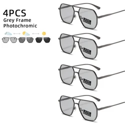 Vintage Photochromic Polarized Sunglasses - Fashionable Anti - Glare UV400 Shades (4PCS - B)