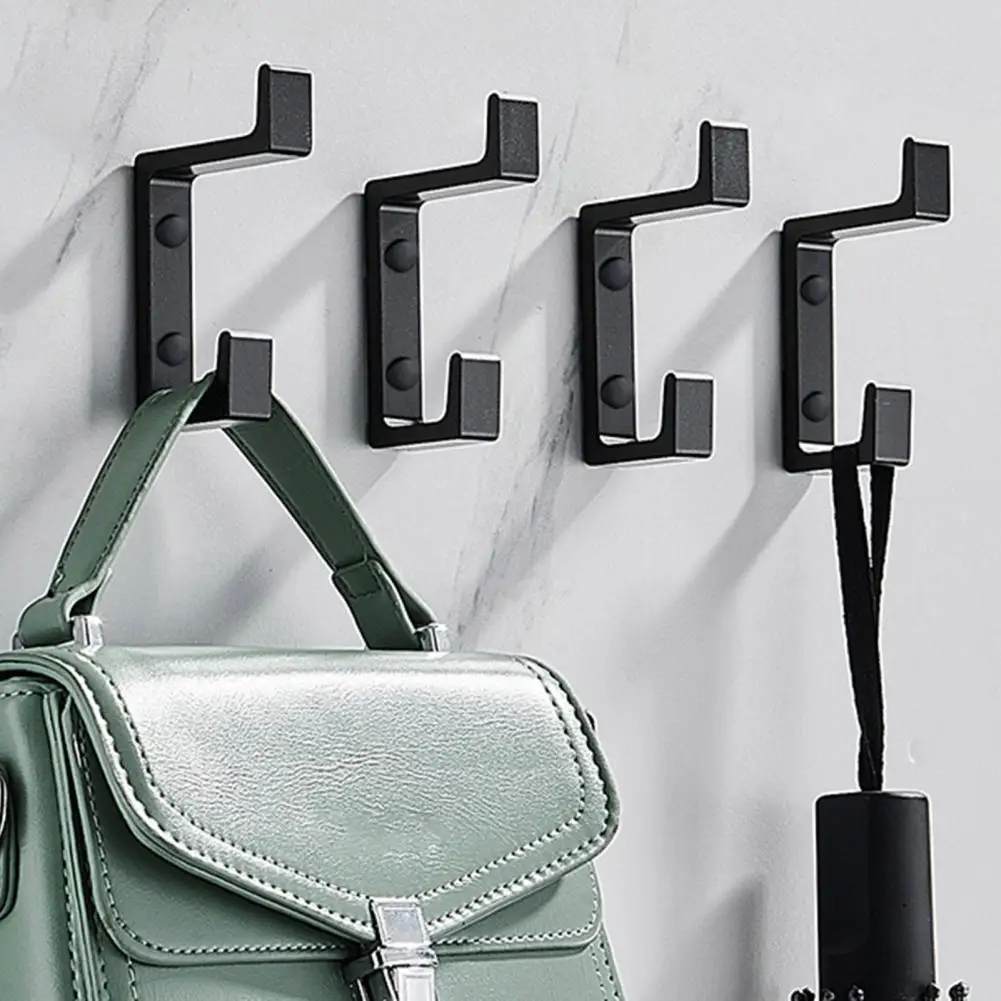 

1 Set Wall Hooks Hangers Door Wall Mounted Coat Hooks Aluminum Wall Mount Storage Hooks Hangers for Clothes Coat Hat Towel
