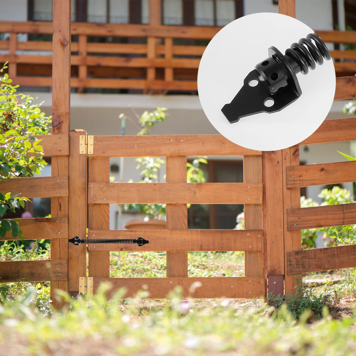 8in Automatic Closing Gate Tension Spring Rust-Proof Carbon Steel Door Automatic Closer for Heavy Duty Wooden Gate Fence door closer
