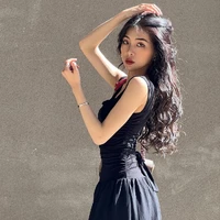 WhereMery Elegant Slip Long Dresses Sexy Women Ruched Bodycon Solid Maxi Dress Spring Y2K Summer Temperament High-waist Vestidos 3