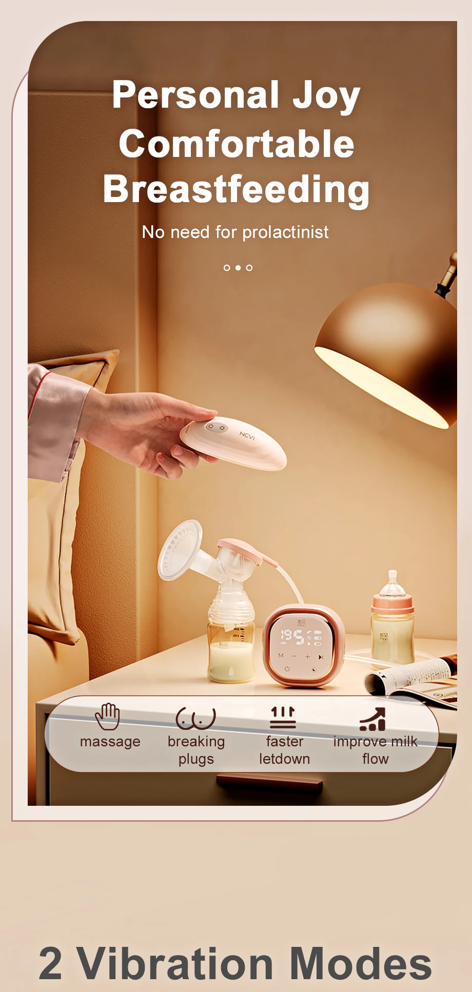 Tanio NCVI Warming Lactation Massager,2 Vibration & Heating modes