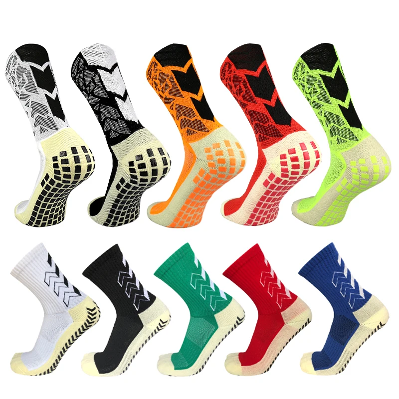 

New Men Women Camouflage Arrow Striped Soccer Socks Sports Arrow Silicone Non-Slip Grip Football Socks