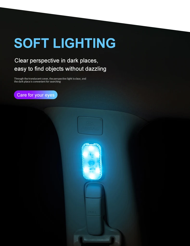 LED car light in modern interior
