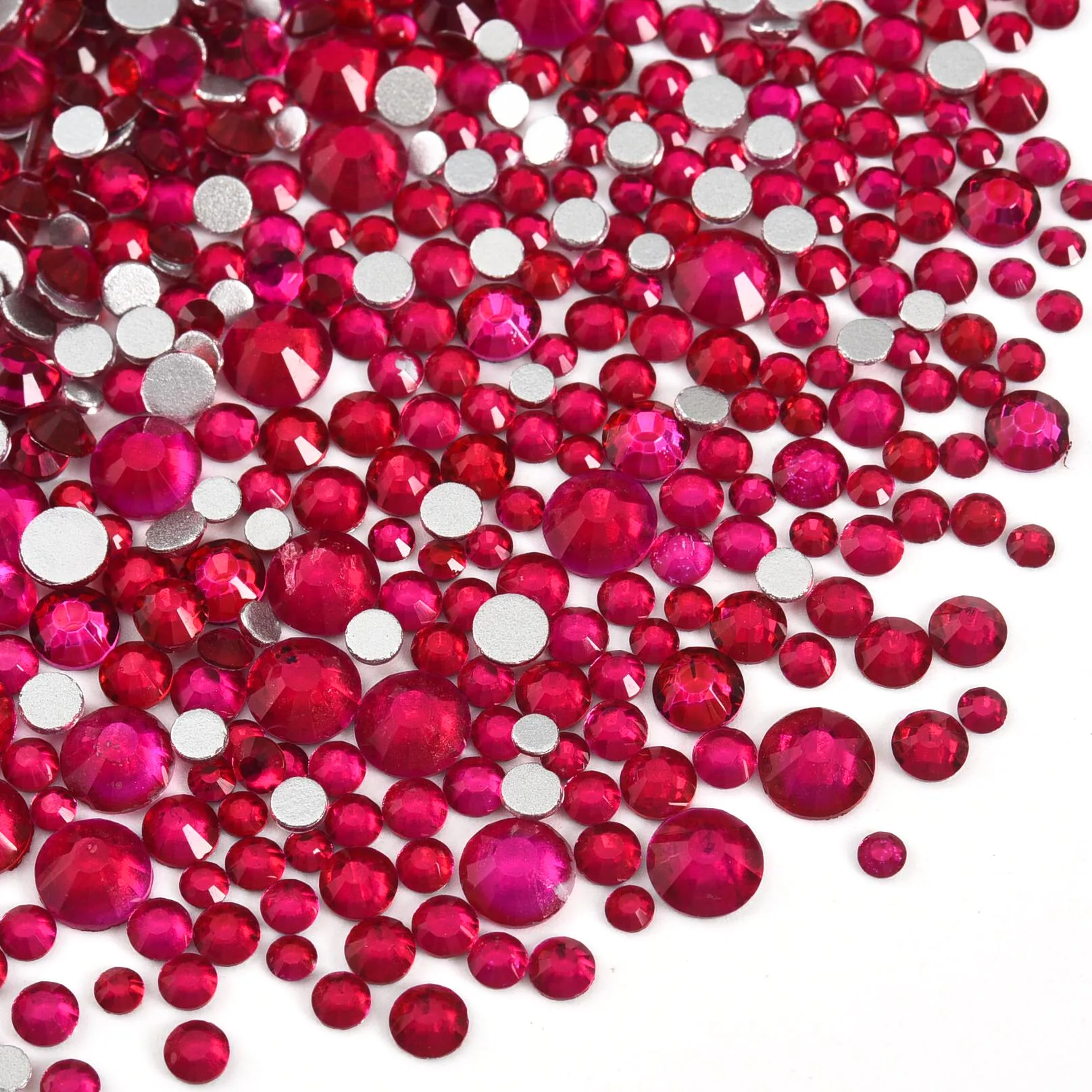 Light Pink GemStone Mix Non-Hotfix Flatback Rhinestones for Nail Art and Garment Decorations