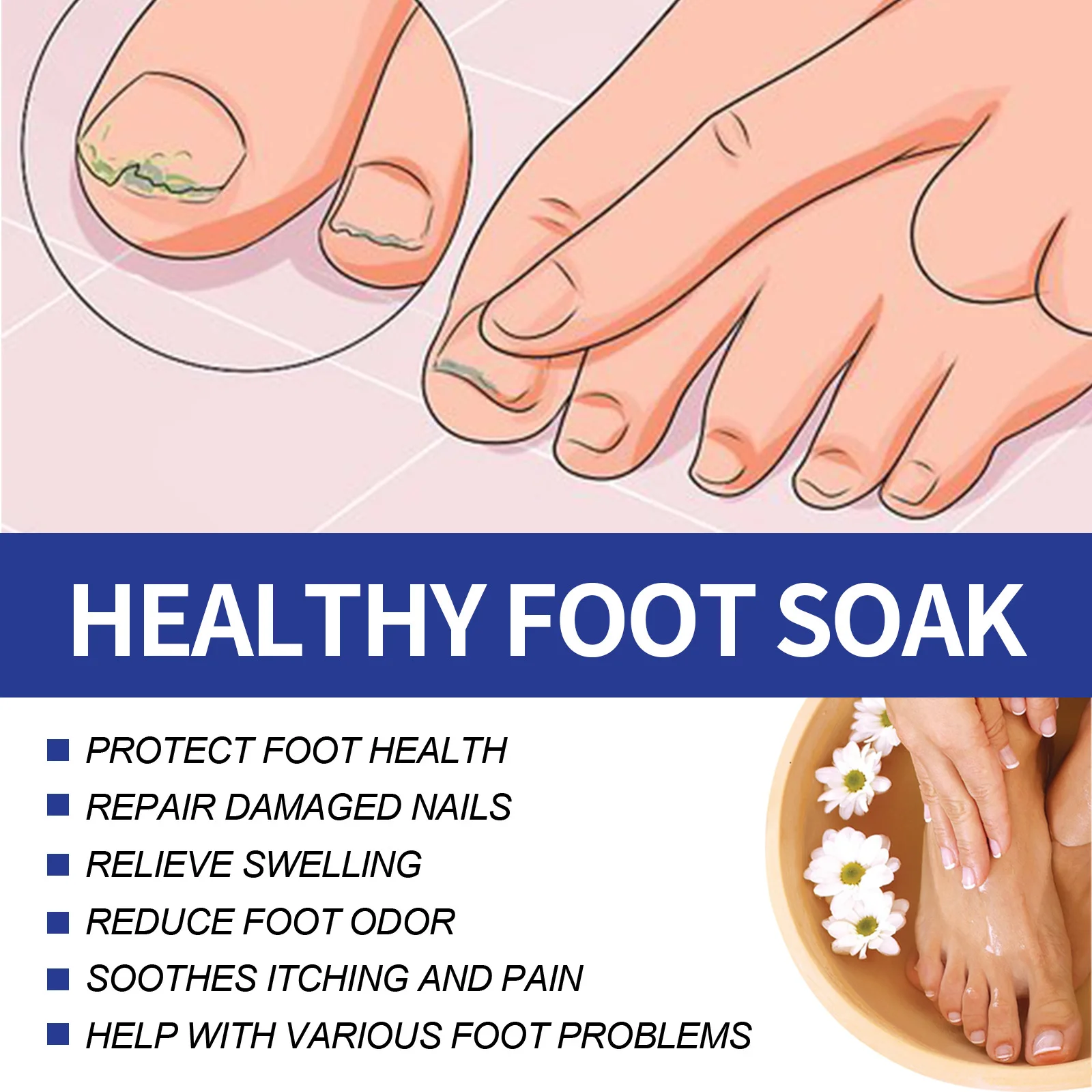 Foot Detox Cleansing Soak Beriberi Removal Nail Antibacterial Heel Anti Crack Relieve Fatigue Swelling Herbal Soothing Foot Bath