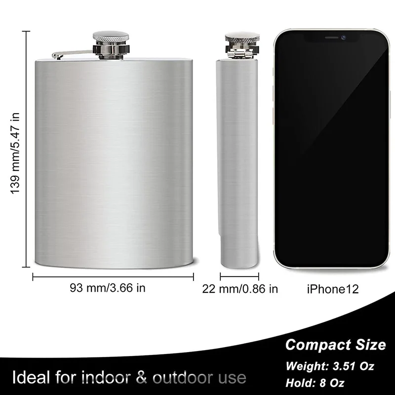 1-10 oz Hip Flask Wine Whisky Pot Bottle Hip Flasks Drinker Alcohol Bottle Portable Drinkware Stainless Steel stainless steel hip flask
