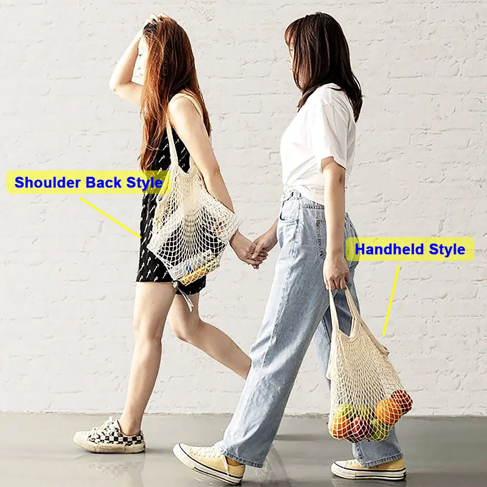 Portable Reusable Cotton Mesh Shopping Bag