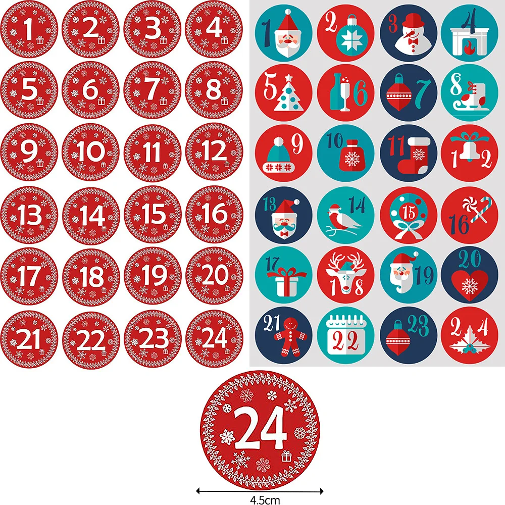 1 24 Number Adhesive Label Merry Christmas Gift Stickers Advent 1-24-number-adhesive-label-merry-christmas-gift-stickers-advent