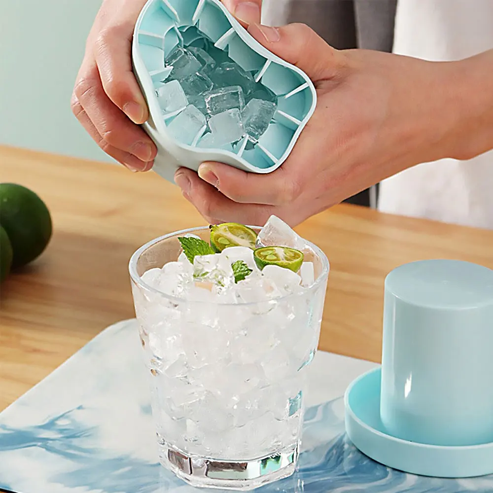 dreigen dwaas staan Patent Echt Ijsemmer Cup Mold Voor Maken Ijsblokjes Tray Freeze Snel  Veiligheid Siliconen Creatieve Ontwerp Bevroren Drinken Maker - AliExpress