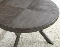 Contemporary Metal Round Coffee Table in Weathered Gray 1