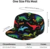 Dinosaur Flat Bill Hat, Unisex Snapback Baseball Cap Hip Hop Style Flat Visor Blank Adjustable 5