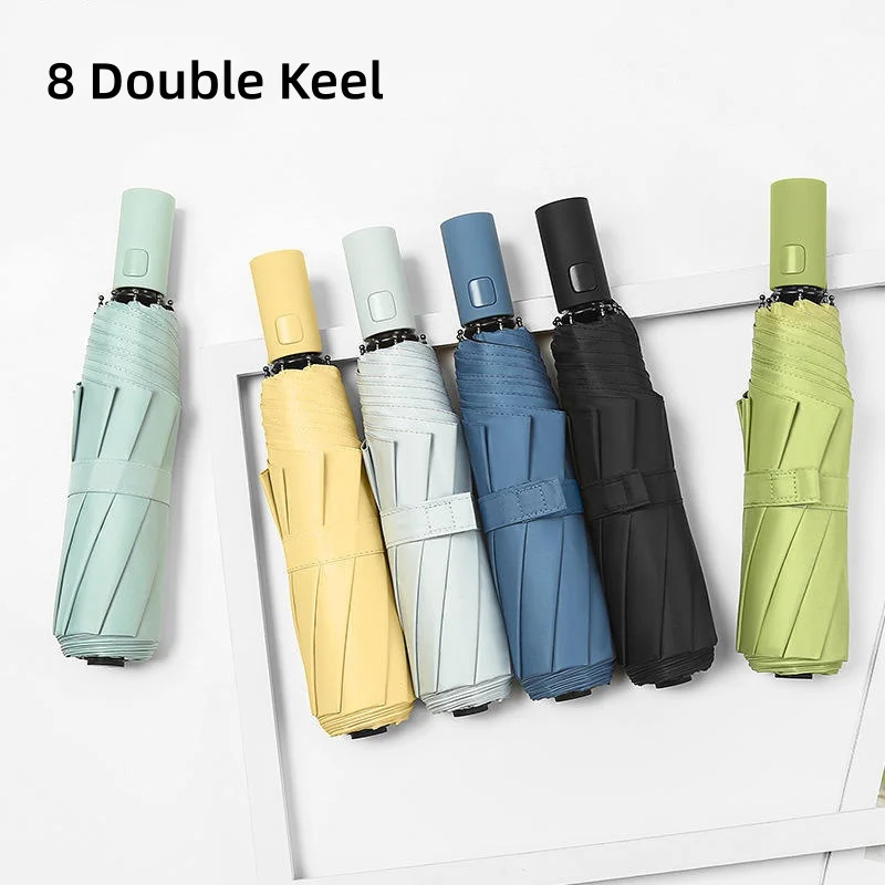 8-ribs Double Keel Fully Automatic Umbrella Sun Protection UV Protection Storm Resistance Umbrella 1PC automatic umbrella,windproof umbrella