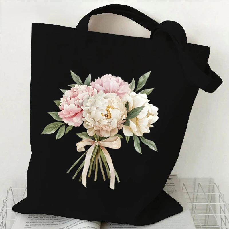 Woman's Shoulder Bag Wildflowers Vintage Tote Bags Canvas Shoulder Bags for Travel Daily Commute Women's Reusable Shopping Bag - 3