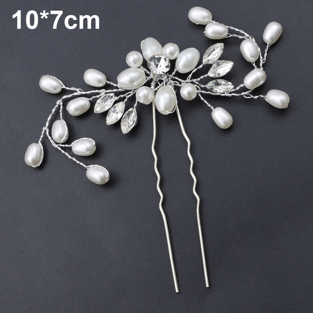 Pearl Hairpin Hair Vine Tiaras Headpiece Hair Comb Pins Hair Clips Wedding Bridal Rhinestone Jewelry Hair Accessories