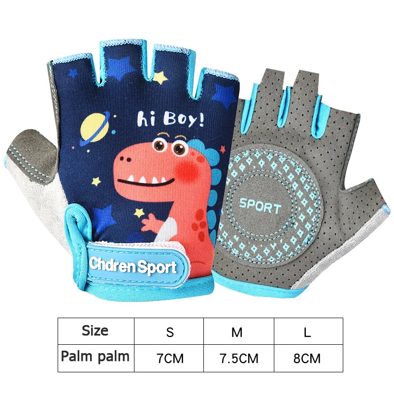 1Pair Children's cycling gloves Half Finger Safe pulley sports non-slip shock absorption wear-resistant handguard gloves 4