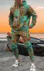 3D Leopard Print Men's Hoodie Pants 2-Piece Outfits Autumn/Winter Men's/Women's Hooded Sweatshirt Sets Oversized Tracksuit Suits 3