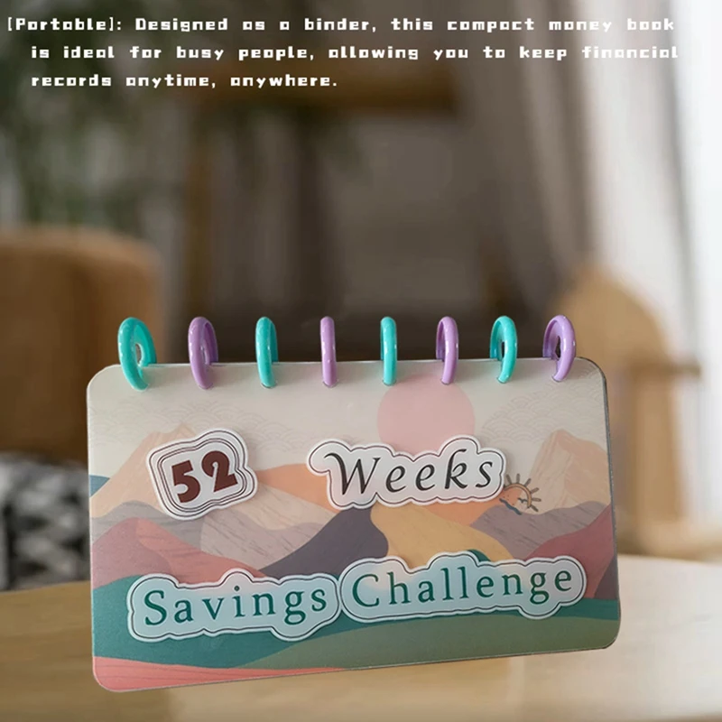 

52 Week Binder Saving Challenge Reusable Cash Planner Envelope Fun Money-Saving Organizer