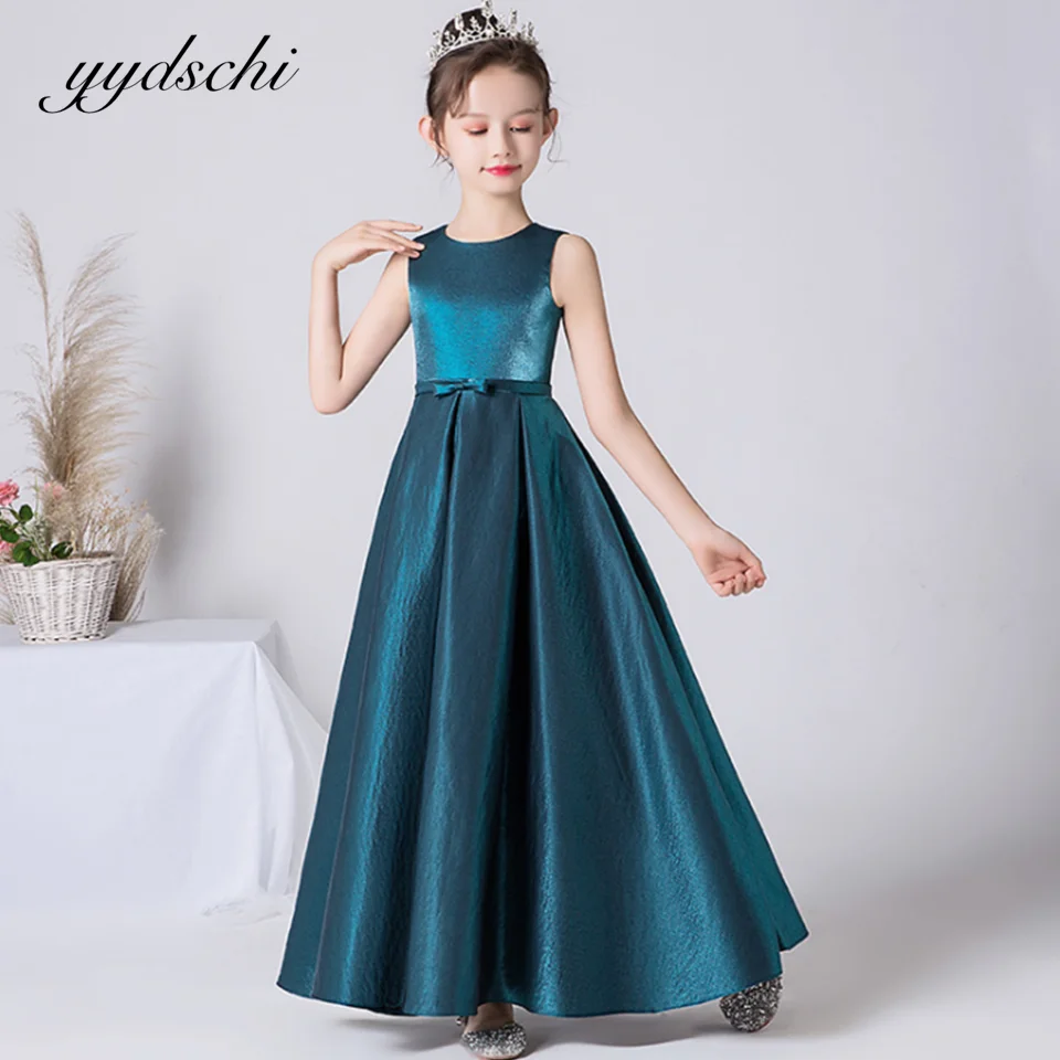 

Flower Girl Dresses Dideyttawl A-LINE Sleeveless Party Dress For Girl Satin Junior Concert Formal Elegant Banquet Gowns