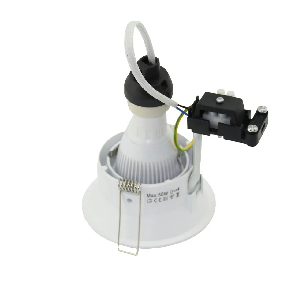 10/50Pcs MR16 Anti-glare Round Embedded Downlight, Aluminum Narrow Side Ceiling Lamp Shell GU10 Engineering Spotlight Cup Holder