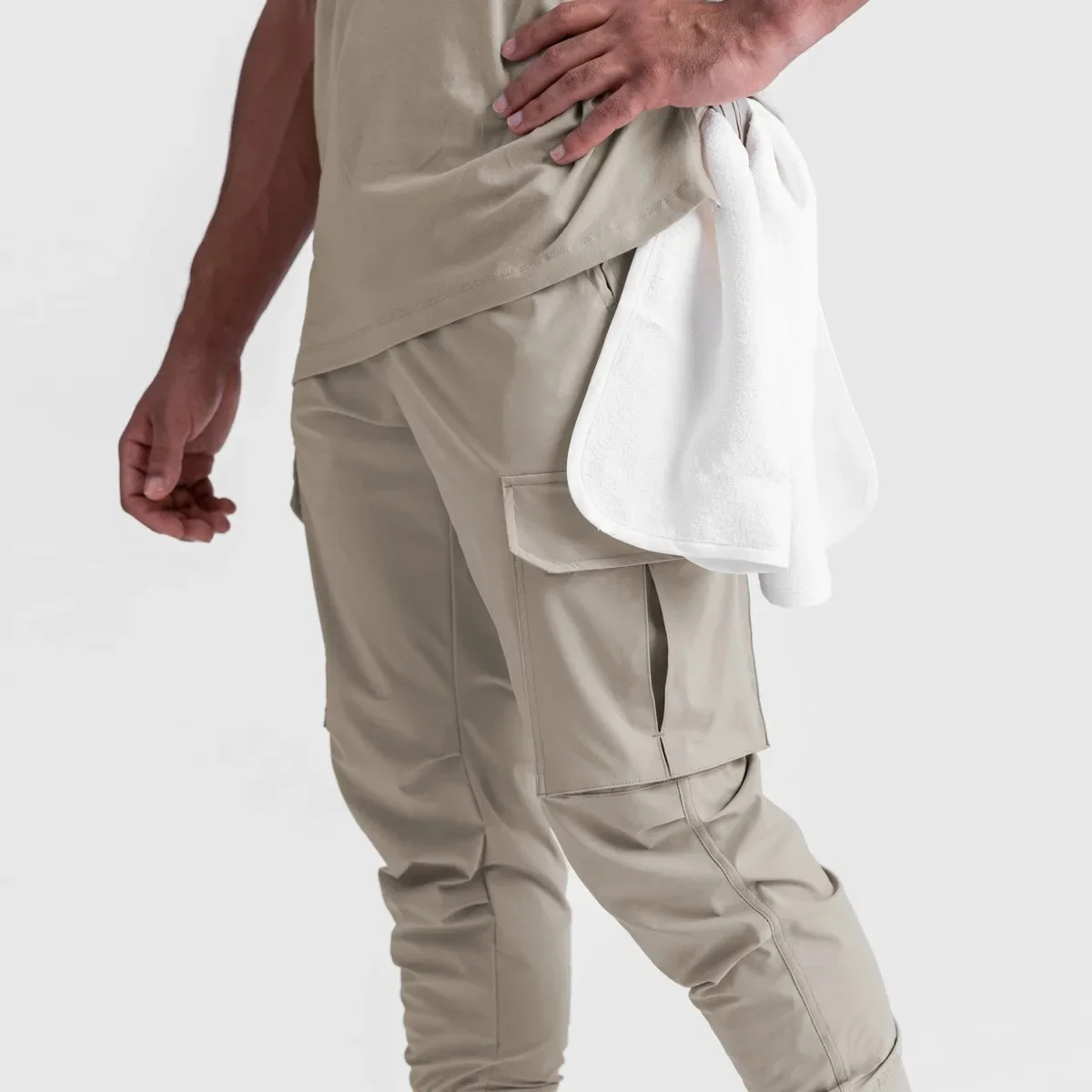 Men's Casual Sport Fitness Trousers New Thin Loose-Fit Woven Trench Running Training Legging Slimming Gym Pant
