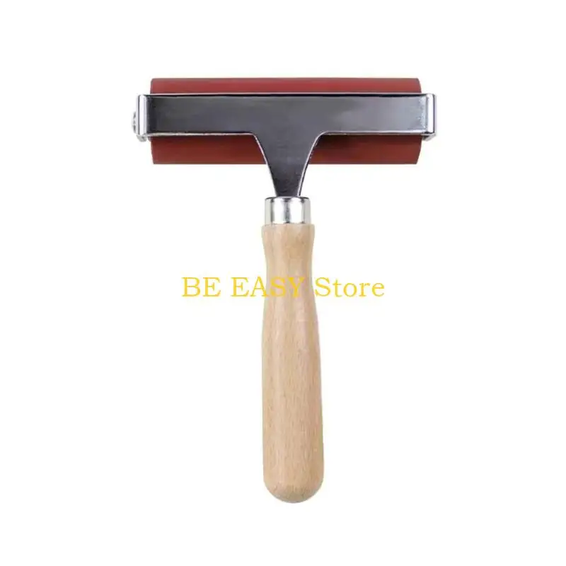 E28F 1/3Pcs 제작용 나무 손잡이 고무 롤러, 판화 제작용 브레이어 도구