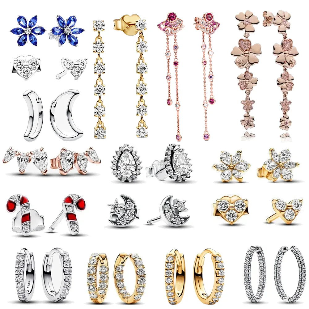 

Luxury Brand Original Infinity Stud Earring Silver Pure Elegant Drop Earrings Girls Engagement Gift Women Eternal Jewelry New In