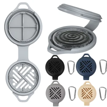 Mosquito Coil Tray Portable Holder Insect Repellent Rack With Cover Summer Anti-mosquito Outdoor Camping Equipment