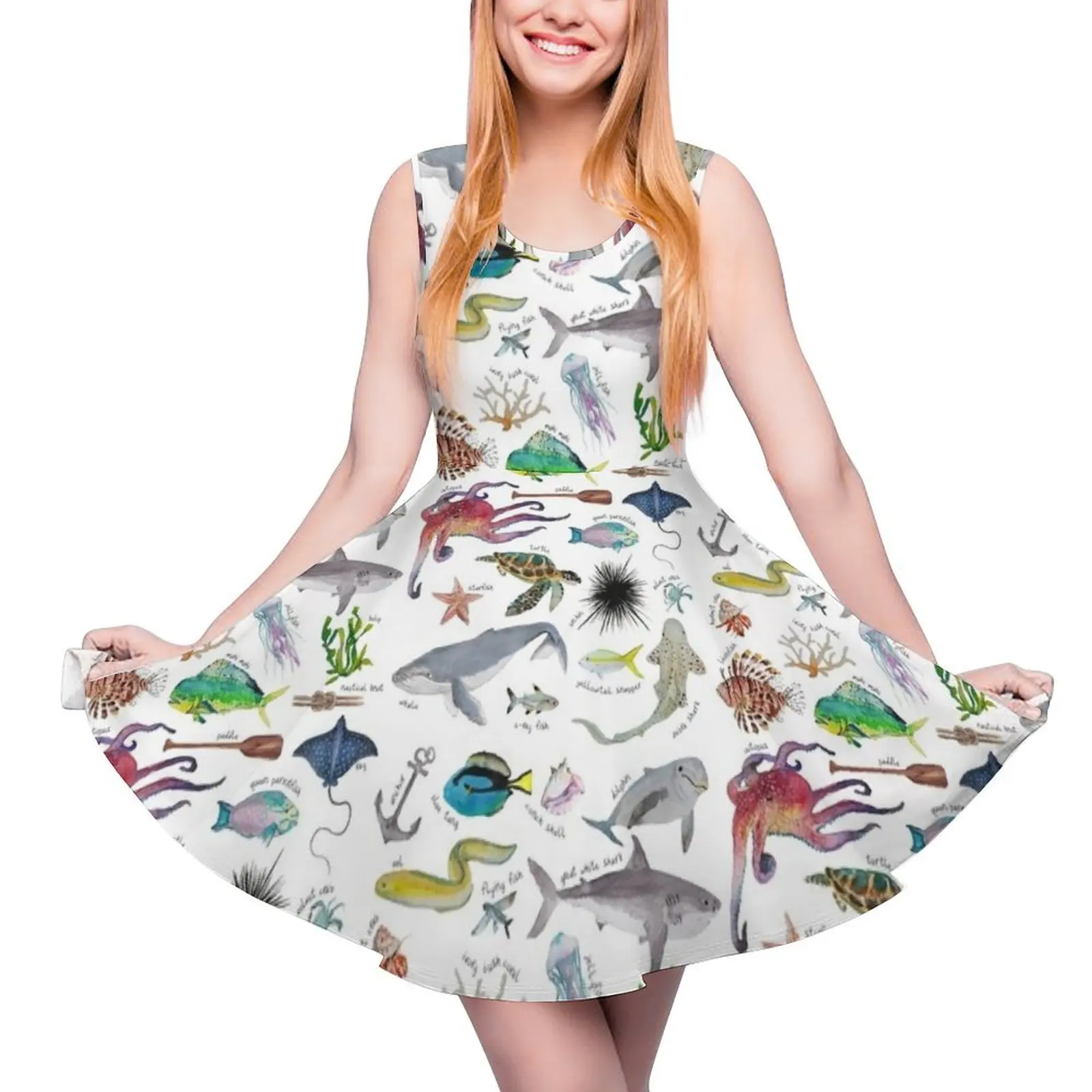 Under the Sea Alphabet Sleeveless Dress luxury dresses Party dresses