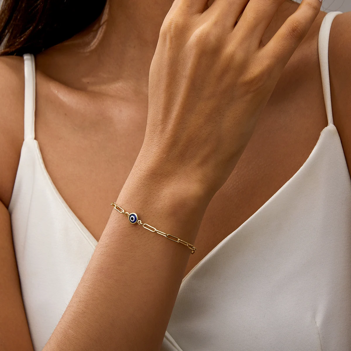 Bracciale occhio turco blu per uomo e donna gioiello portafortuna_voghion.com